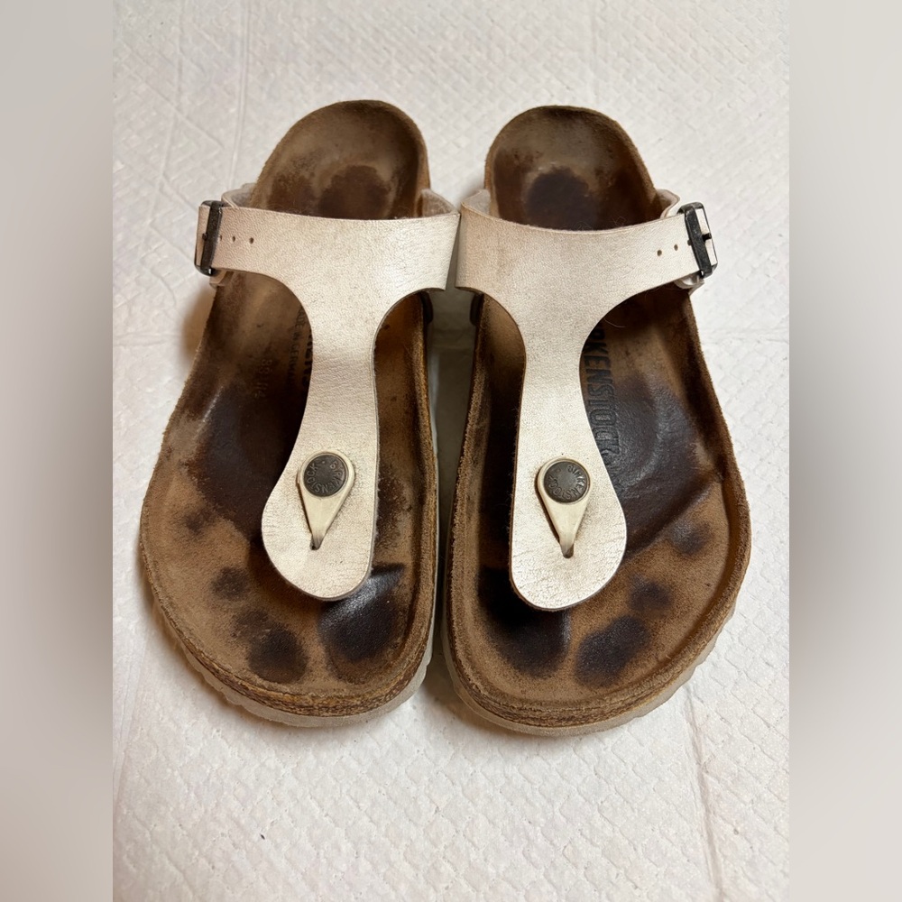 Birkenstock Beige Suede Footbed Sandal